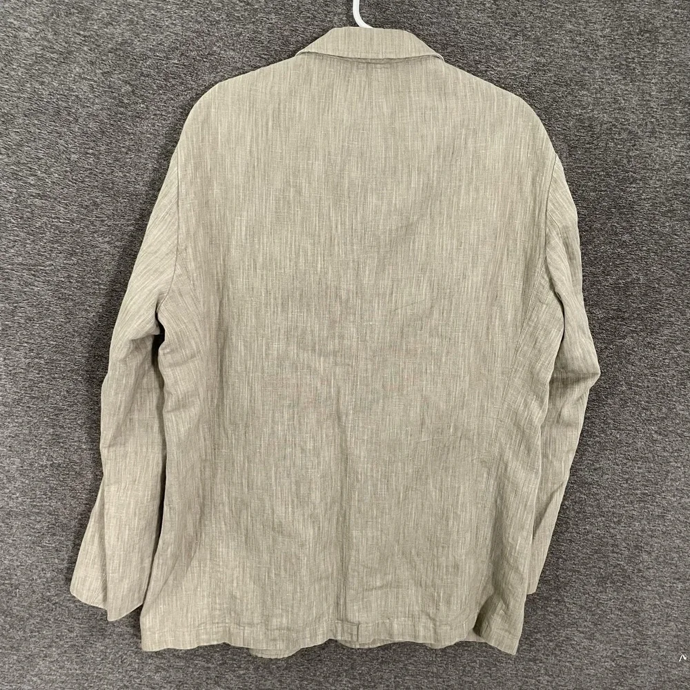 Tommy Bahama Island Soft Jacket Mens XL Beige Cotton Linen Overcoat Button Front